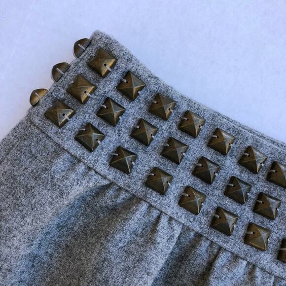 Silence + Noise • Gray Wool Studded Skirt 6 - Picture 3 of 4